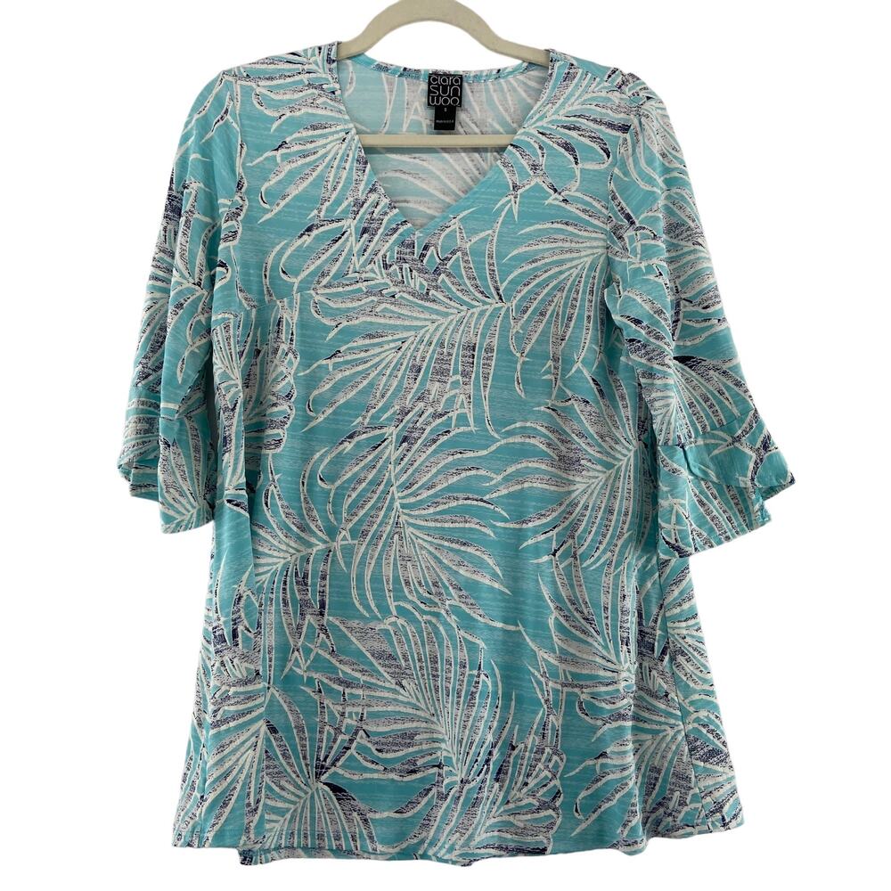 Clara Sun Woo Blue VNeck Top‎ Sz Small